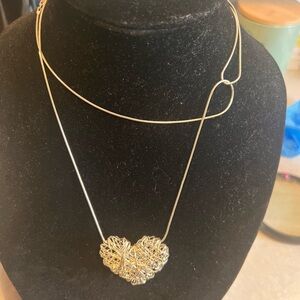 Beautiful Sterling Siver Heart Pendant with long necklace.